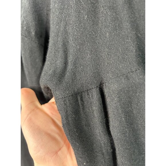 Black Crane Black Cocoon Pleat Back Maxi Dress Pockets lagenlook witchy goth - Picture 10 of 12